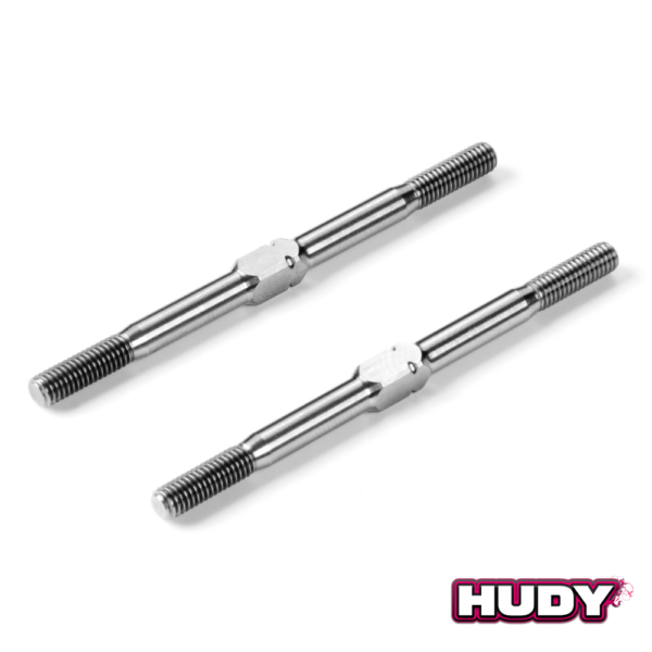 HUDY Adjustable Turnbuckle 50mm M3 L/R - Titanium (2) (992350)
