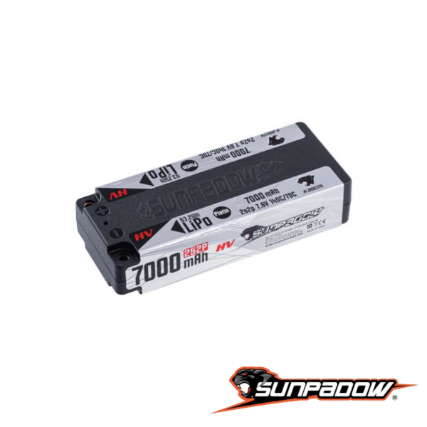 7000mAh 140C 7.6V 2S Sunpadow Platin HV Long Shorty LiPo (5mm, 261g)