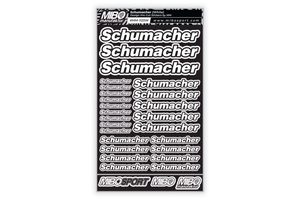 Schumacher Design Pre-Cut Stickers by MM (A5) Valge