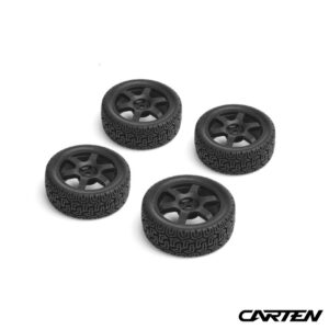 1/10 Rally Tires 6 spoke Wheel-Black /ET-0mm (4) (NHA485) Carten
