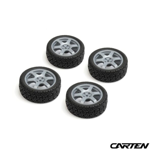 1/10 Rally Tires 6 Spoke wheel-Gray /ET-0mm (4) (NHA486) Carten