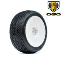 Ogo CHESTE (Clay) 1:8 Truggy Wheels, Inserts, White Rims (2) Unglued (T0103GCV)