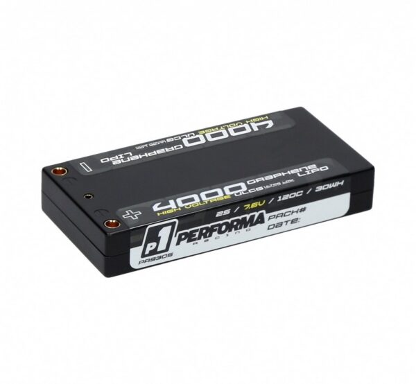 4000mAh 120C 7.6V 2S Performa Racing Graphene HV LiPo Shorty (4mm, 125g)