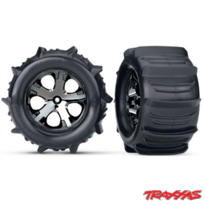 Tires & Wheels Paddel/ All-Star Black Chrome 2.8 TSM Rear (3689) Traxxas
