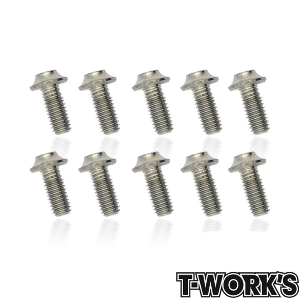 Screws M3x8mm Titanium Hex Socket UFO Head Screw (10) T-Work's