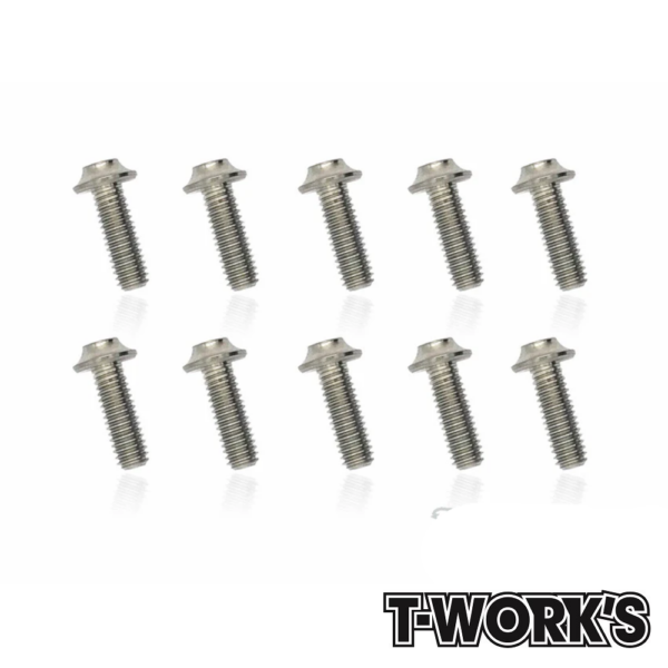 Screws M3x10mm Titanium Hex Socket UFO Head Screw (10) T-Work's