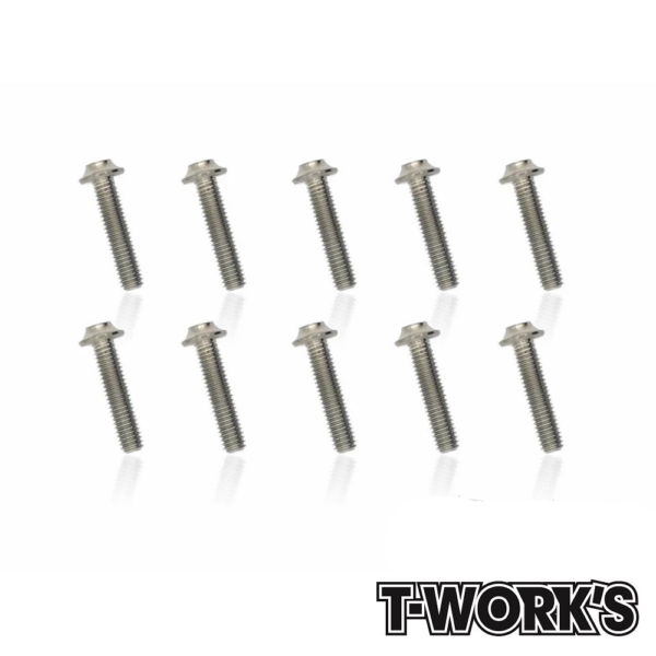 Screws M3x14mm Titanium Hex Socket UFO Head Screw (10) T-Work's