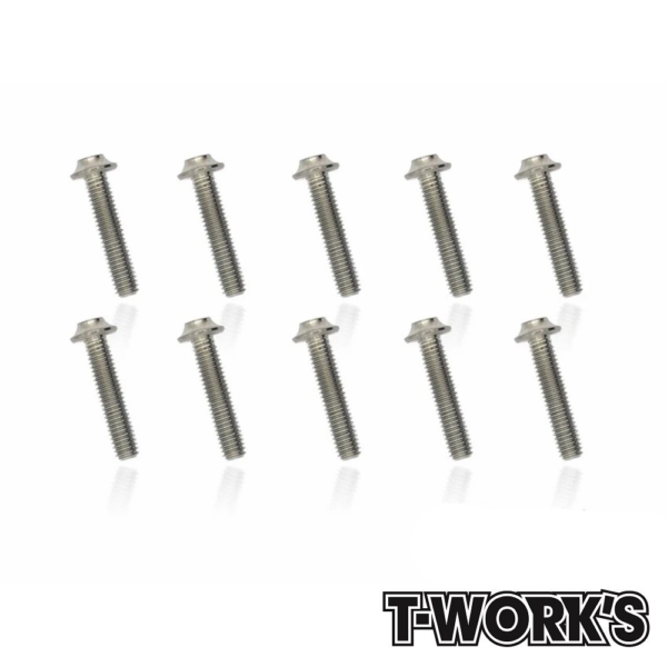 Screws M3x15mm Titanium Hex Socket UFO Head Screw (10) T-Work's