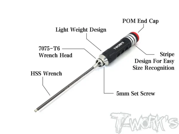 Hex Wrench Ball 2.0x120mm (TT-058-B2.0) T-Work's