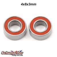 4x8x3mm Ball Bearing 2RS Red (2) Schumacher