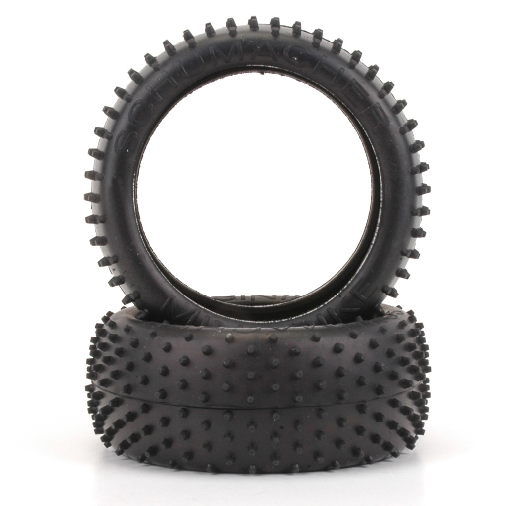 Schumacher Mini Spike 1/8th Tyres - Yellow (1 pair)