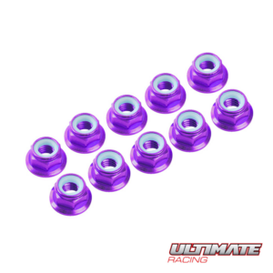 Nuts M4 Nylon Flanged (10) (UR1513) Ultimate Racing