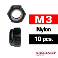 Nuts M3 Nylon Black (10) (UR165300) Ultimate Racing