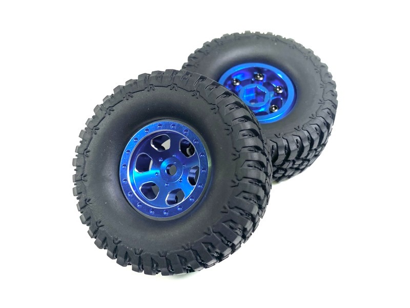 Absima 1.1" Aluminum Beadlock Wheels 1:18 Crawler - blue (2) 2 Absima 1.1" Aluminum Beadlock Wheels 1:18 Crawler - blue (2)