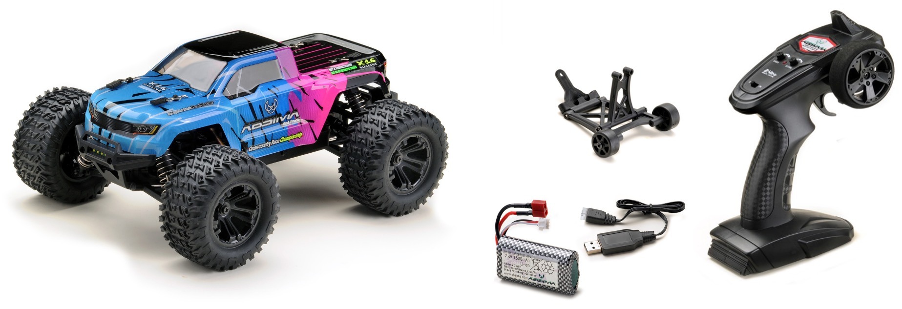 Absima 1/16 4wd Monster Truck MINI AMT RTR RC Auto Sinine #16007 19 Absima 1/16 4wd Monster Truck MINI AMT RTR RC Auto Sinine #16007