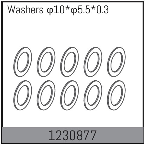 Absima 10*5.5*0.3 Washers (10) 1 Absima 10*5.5*0.3 Washers (10)