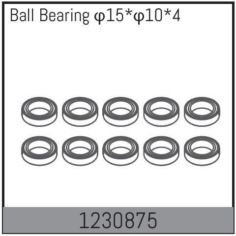Absima 10x15x4mm Kuullaager (10) 1 Absima 10x15x4mm Ball Bearing (10)