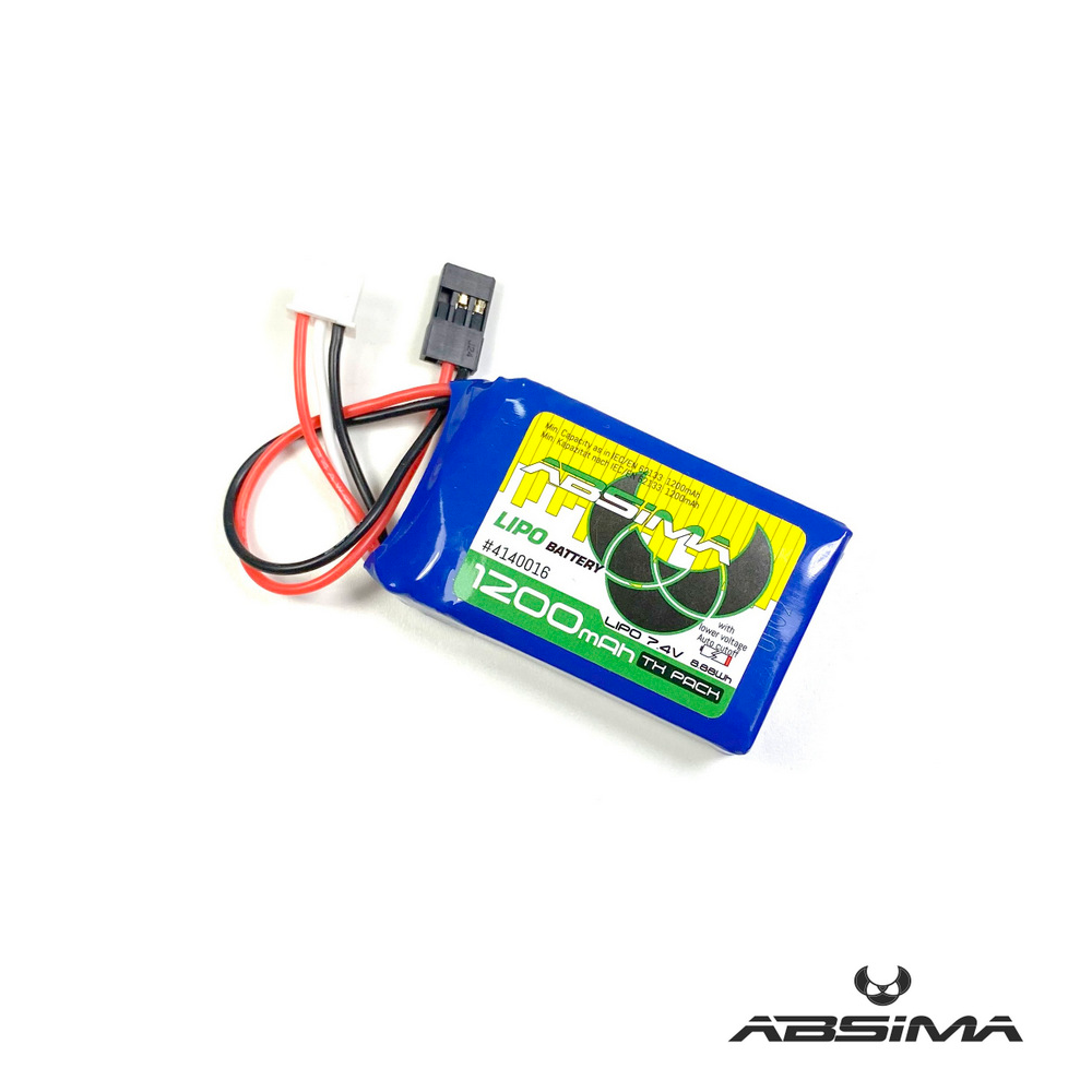 Absima 1200 mAh 7.4 V 2S TX LiPo Akku (JR/Fut)** 1 Absima 1200mAh 7.4V 2S TX LiPo Battery (JR/Fut)**