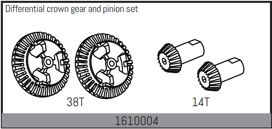 Absima 1610004 Differential crown gear and pinion set 1 Absima 1610004 Differential crown gear and pinion set