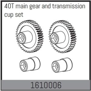 Absima 1610006 40T main gear and transmission cup set