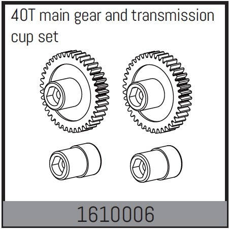 Absima 1610006 40T main gear and transmission cup set 1 Absima 1610006 40T main gear and transmission cup set