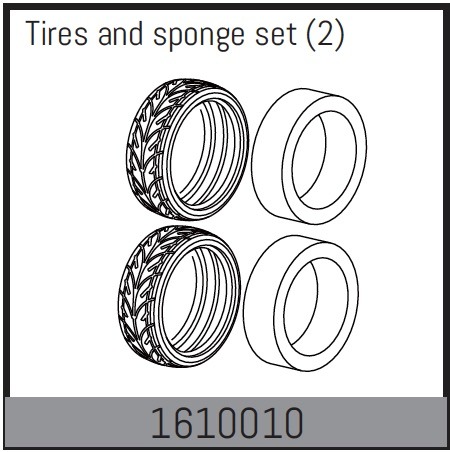 Absima 1610010 Tires and sponge set (2) 1 Absima 1610010 Tires and sponge set (2)
