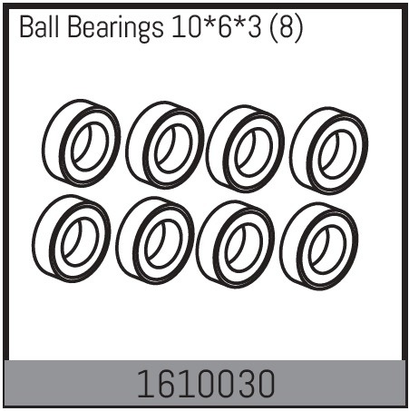 Absima 1610030 Ball Bearings 6x10x3mm (8) 1 Absima 1610030 Ball Bearings 6x10x3mm (8)