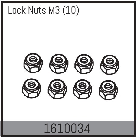 Absima 1610034 Lock Nuts M3 (10) 1 Absima 1610034 Lock Nuts M3 (10)