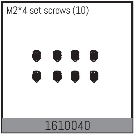 Absima 1610040 Set Screws M2x4mm (10) 1 Absima 1610040 Set Screws M2x4mm (10)