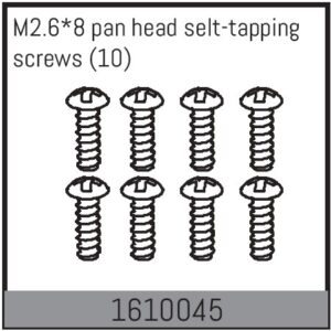 Absima 1610045 Screws M2.6x8mm Self Tapping PH (10)