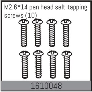 Absima 1610048 Screws M2.6x14mm Self Tapping PH (10)
