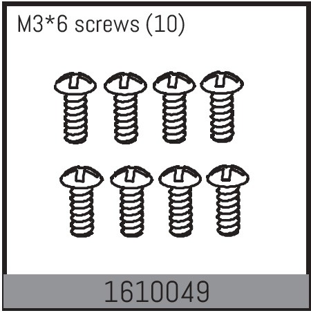 Absima 1610049 Screws M3x6mm (10) 1 Absima 1610049 Screws M3x6mm (10)