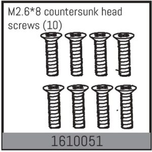 Absima 1610051 Screws M2.6x8mm FH PH (10)