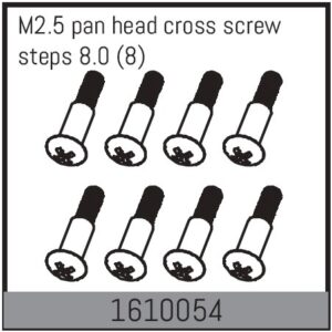 Absima 1610054 Screws M2.5 Pan Head Cross Steps 8.0 (8)