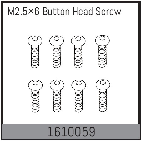 Absima 1610059 Screws BH M2.5x6mm (8) 1 Absima 1610059 Screws BH M2.5x6mm (8)