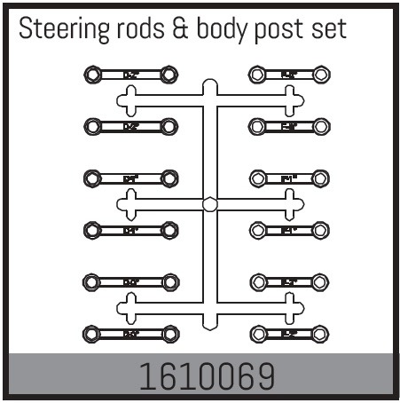 Absima 1610069 Steering rods and body post set 1 Absima 1610069 Steering rods and body post set