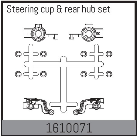 Absima 1610071 Steering cup & rear hub set 1 Absima 1610071 Steering cup & rear hub set