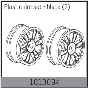 Absima 1610094 Rim Set Plastic Black (2)