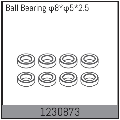 Absima 5x8x2.5mm Kuullaager (10) 1 Absima 8*5*2.5 Ball Bearing (10)
