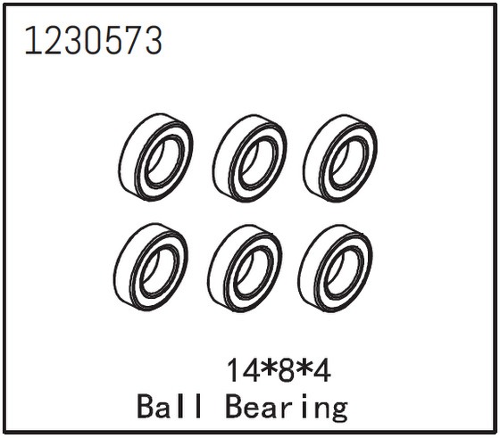 Absima 8x14x4 Kuullaager (6) 1 Absima 8x14x4 Ball Bearing (6) (#1230573)