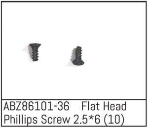 Absima ABZ86101-36 Flat Head Phillips Screw 2.5*6 - Mini AMT (10)