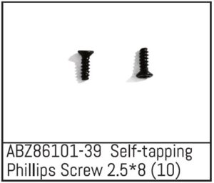 Absima ABZ86101-39 Self-tapping Phillips Screw 2.5*8 - Mini AMT (10)