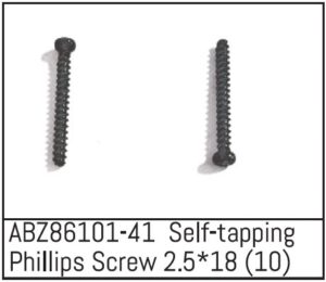 Absima ABZ86101-41 Self-tapping Phillips Screw 2.5*18 - Mini AMT (10)