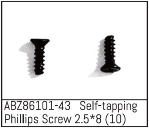 Absima ABZ86101-43 Self-tapping Phillips Screw 2.5*8 - Mini AMT (10)