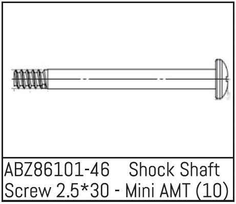 Absima ABZ86101-46 Shock Shaft Screw 2.5*30 - Mini AMT (10) 1 Absima ABZ86101-46 Shock Shaft Screw 2.5*30 - Mini AMT (10)
