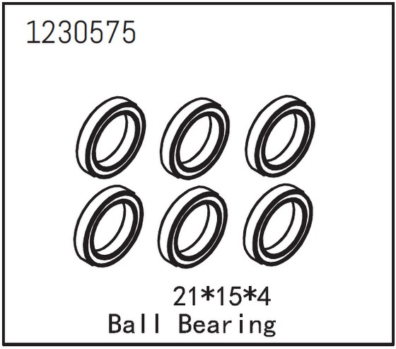 Absima Ball Bearing 15x21x4 (6) #1230575 1 Absima Ball Bearing 15x21x4 (6) #1230575