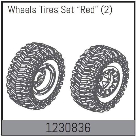 Absima Beadlock-Radsatz 128 x 65 mm - Rot (2) 1 Absima Beadlock Wheel Set128*65mm - Red (2)