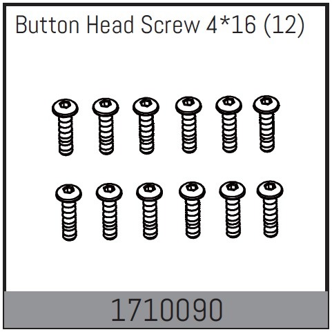 Absima Button Head Screw 4*16 (12) 1 Absima Button Head Screw 4*16 (12)