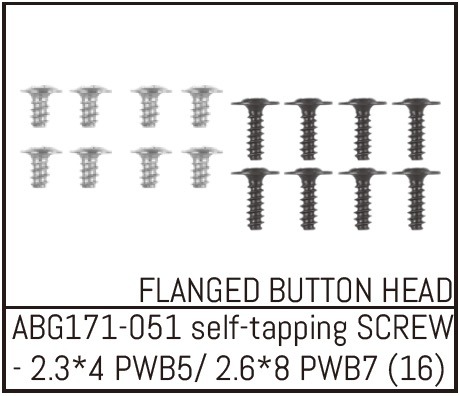 Absima Linsenkopfschraube M2,3*4 (8) / M2,6*8 (8) 1 Absima Button Head Screw M2.3*4 (8) / M2.6*8 (8)