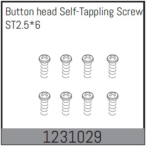 Absima uppokantaruuvit M2.5×6 (8 kpl) 1 Absima Button Head Screws M2.5*6 (8)